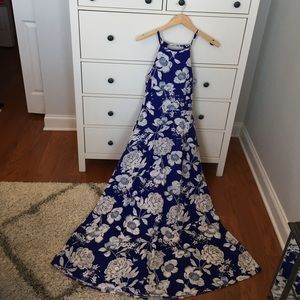 Blue flowered maxi dress